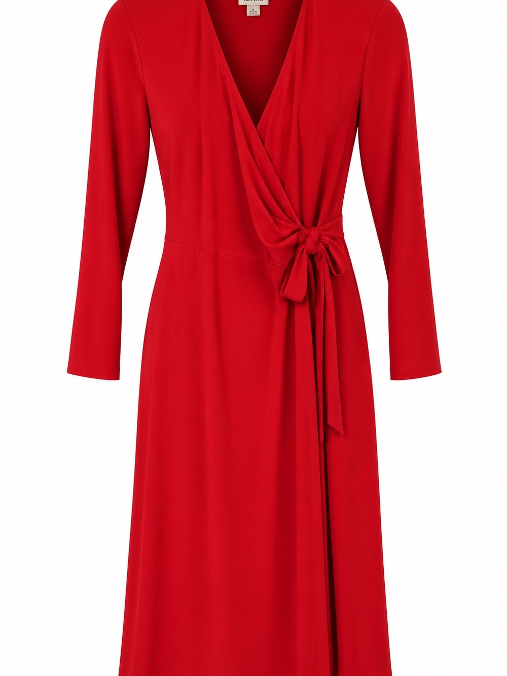 Anne Klein Red Long Sleeve Wrap Dress Size 4